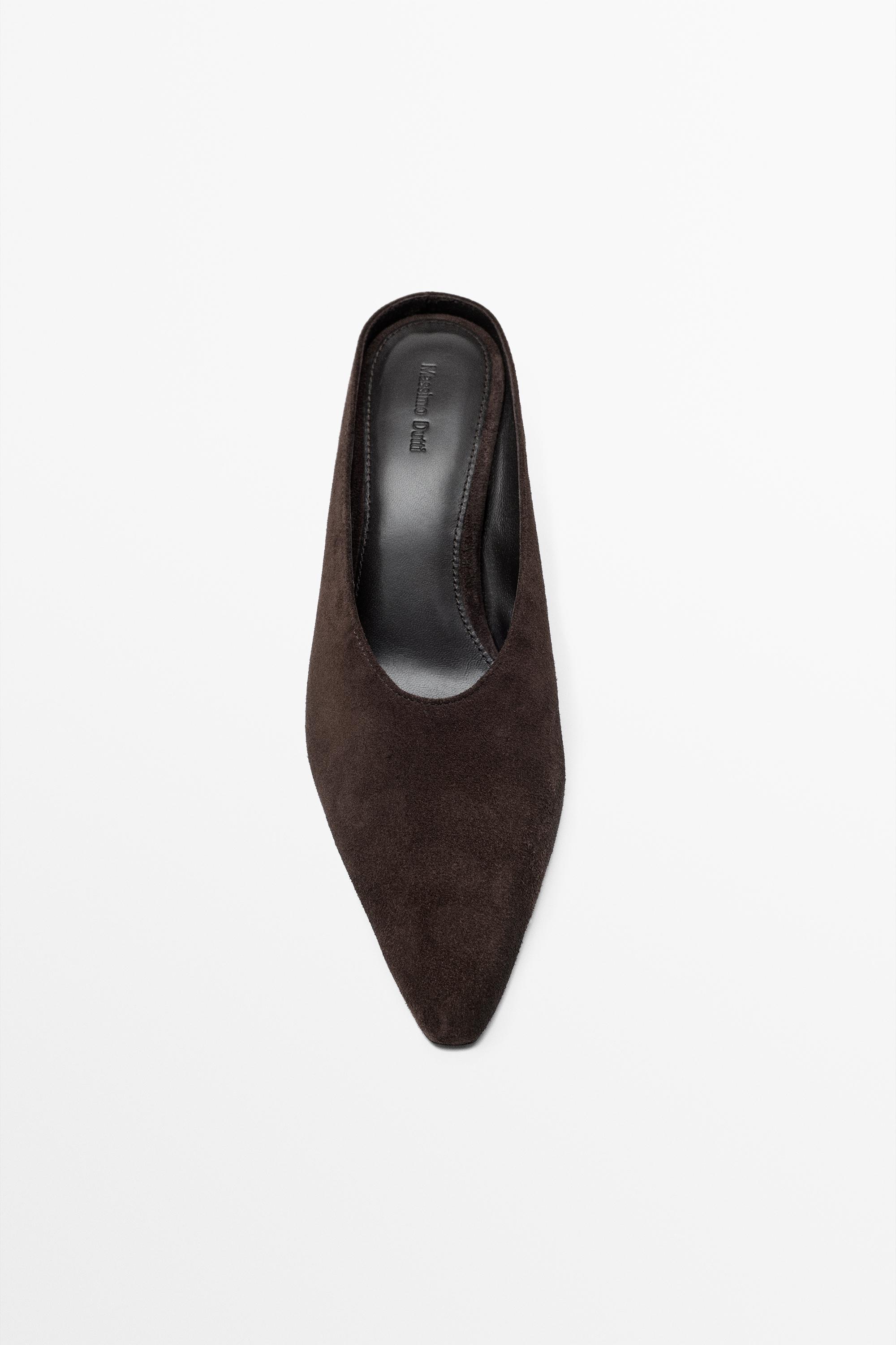 Leather slingback heel shoe